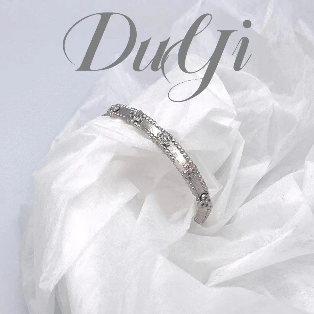 铜合金合成锆石手镯 银色万花筒经典时尚窄版手镯