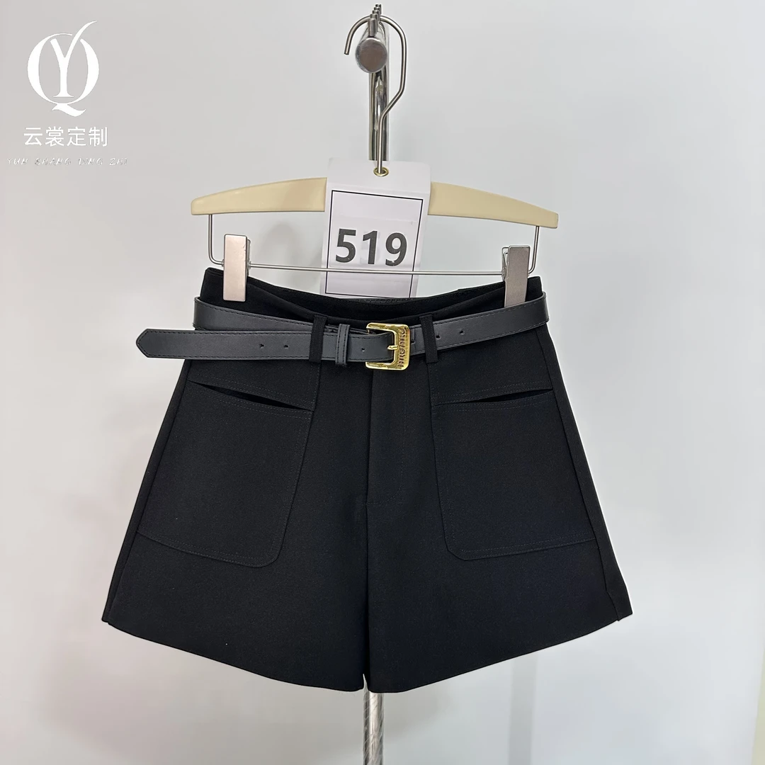 【YS-云裳定制】519西装短裤女秋冬新款百搭高腰显瘦a字阔腿裤外穿