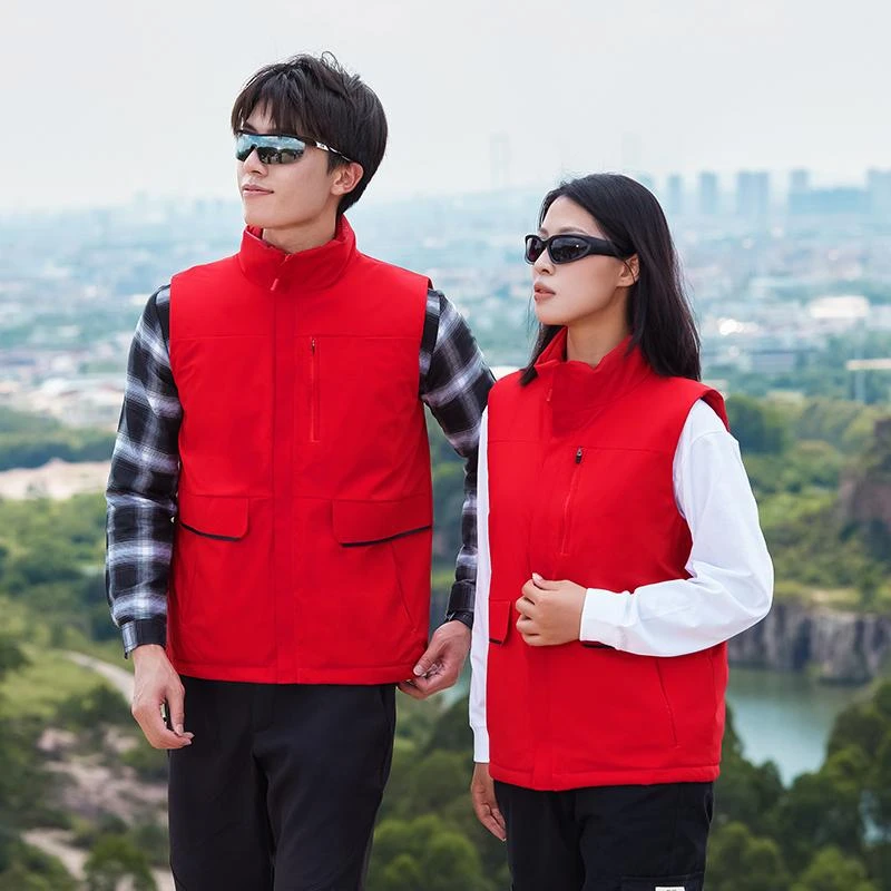 秋冬志愿者红马甲定制户外运动休闲团队服工装户外工作服印字logo