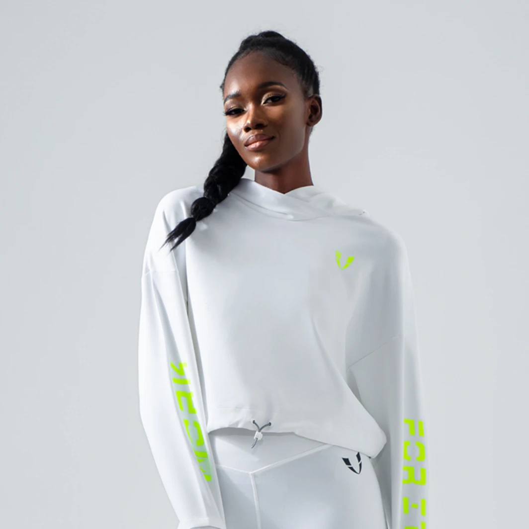 马甲线秋冬新款印花运动上衣女宽松跑步健身服长袖卫衣F2131C269