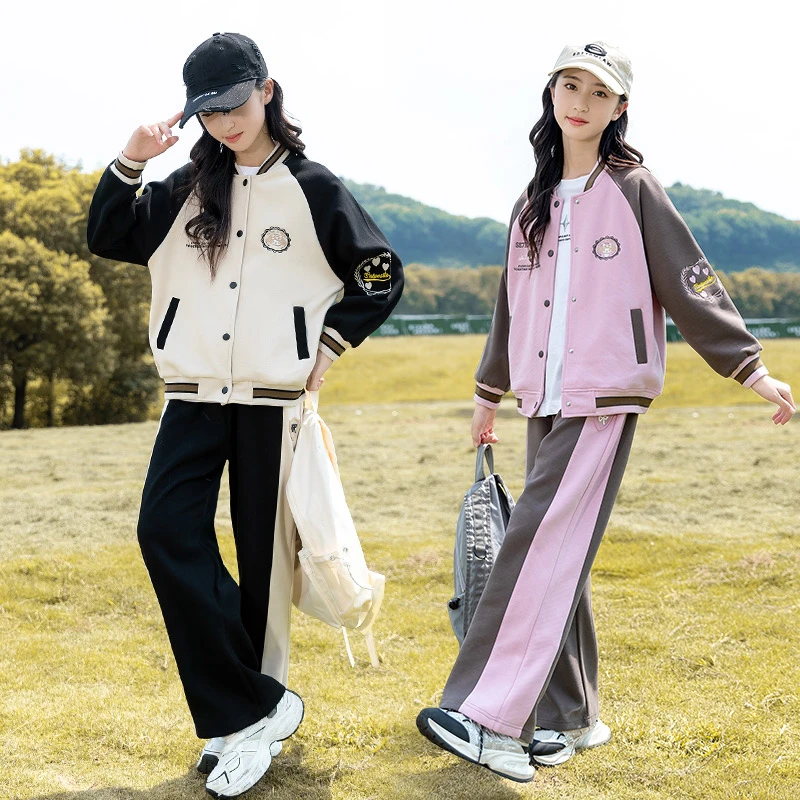 女童秋装棒球服套装2025新款儿童洋气秋季中大童女春秋运动两件套