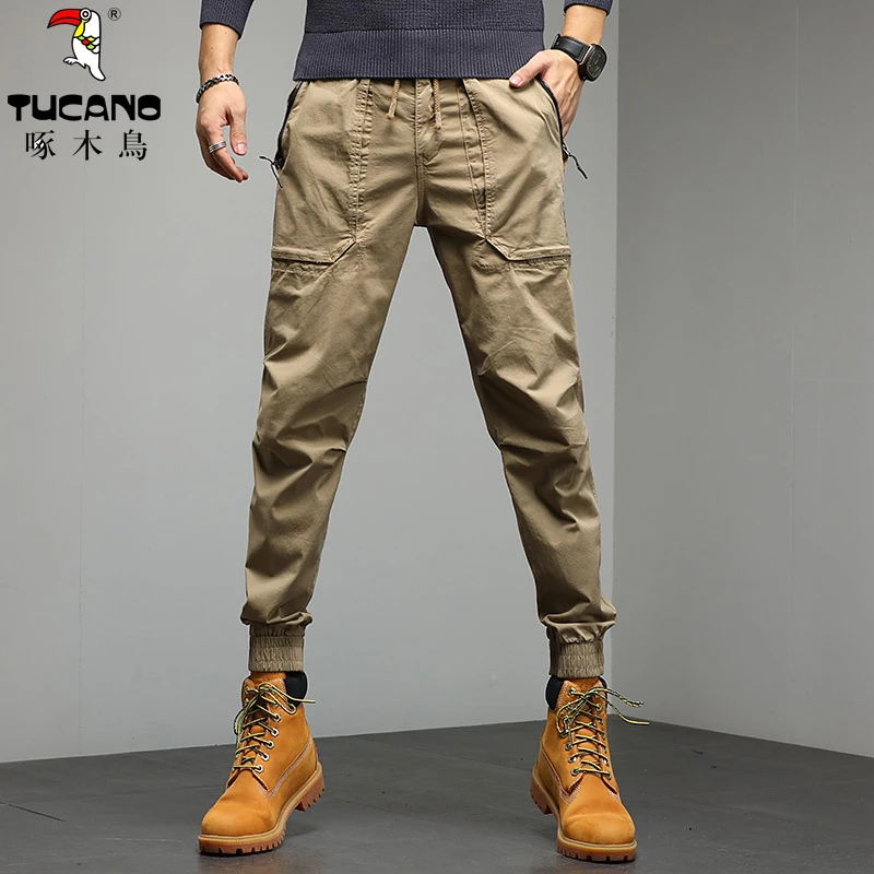 TUCANO/啄木鳥高端工装休闲裤男春秋裤子男大码哈伦直筒束脚裤