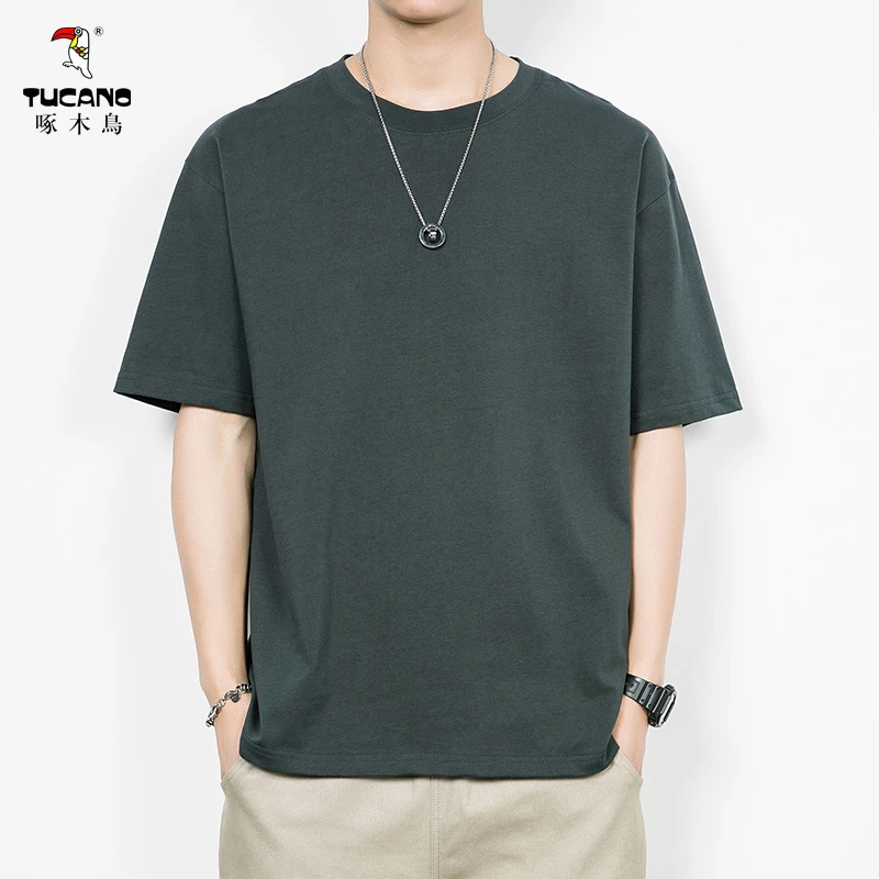 TUCANO/啄木鳥纯棉短袖T恤男女打底衫黑白色体桖纯色内搭男士半袖