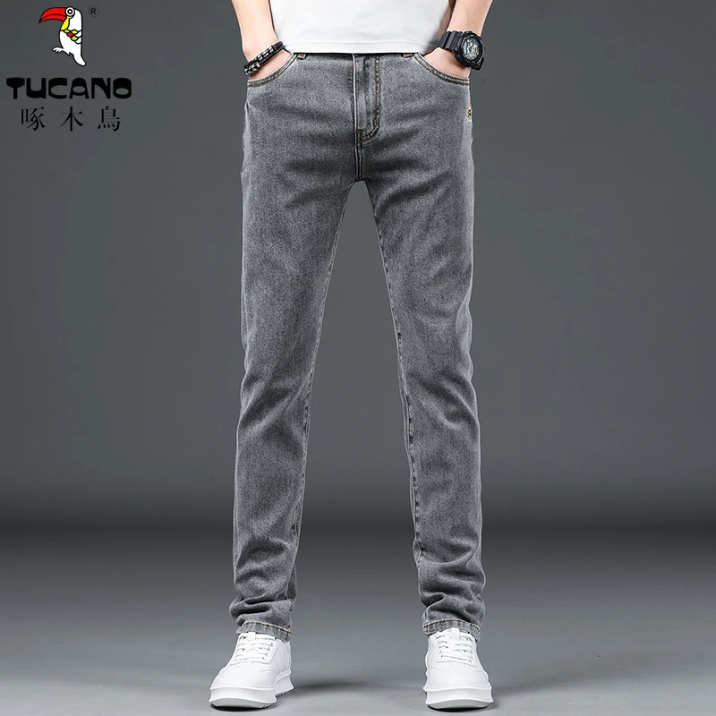 TUCANO/啄木鳥春秋季牛仔裤男士修身小脚直筒休闲长裤男牛仔裤子1