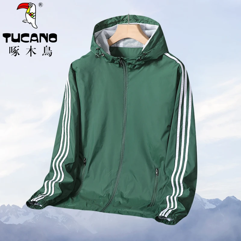 TUCANO/啄木鳥秋冬连帽薄款外套男女户外风衣情侣休闲防晒夹克衣