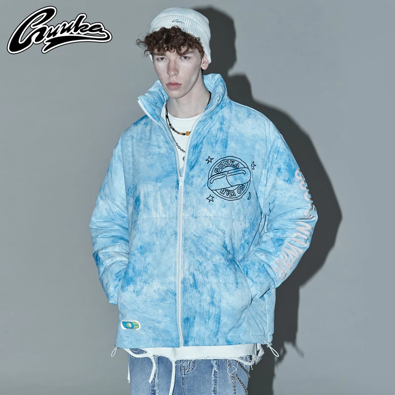 xl/GUUKA潮牌面包棉衣冬季 嘻哈数码印花加厚运动棉服外套A10860