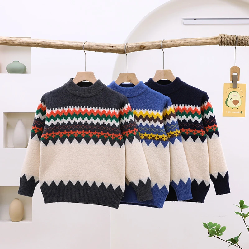 男童毛衣秋冬款2023新款儿童针织衫中大童打底衫内搭男孩韩版洋气