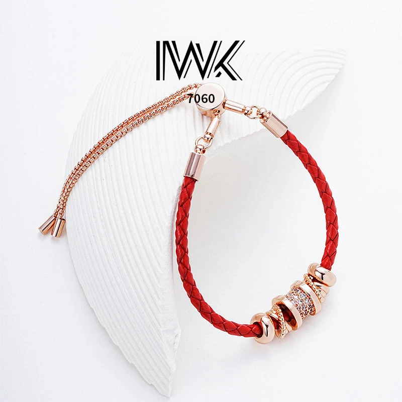 铜合金手链 彩色时尚轻奢红绳龙年百搭精致简约手链【7060】