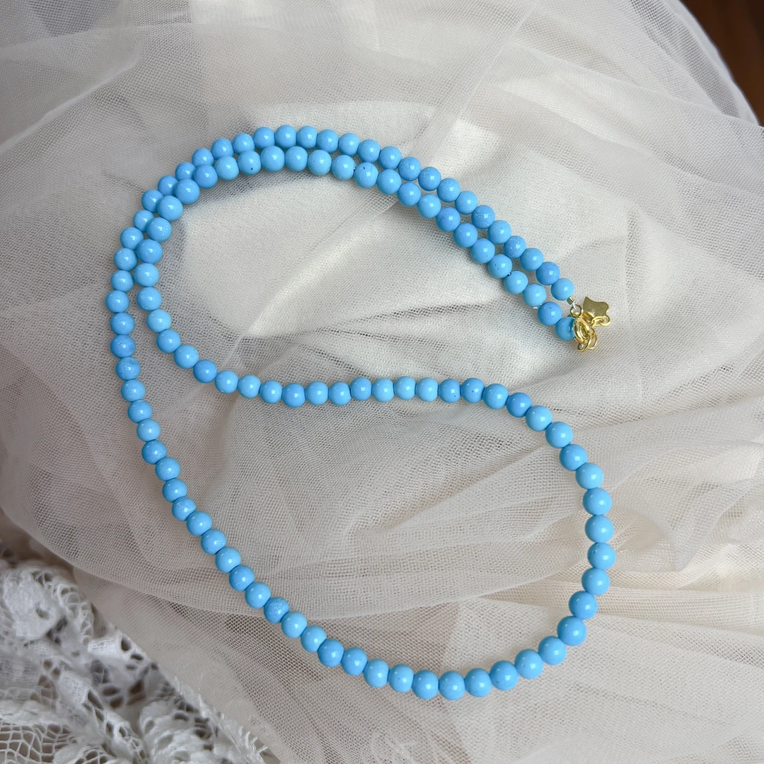 14K金项链 蓝松珠珠项链锁骨链 女神款