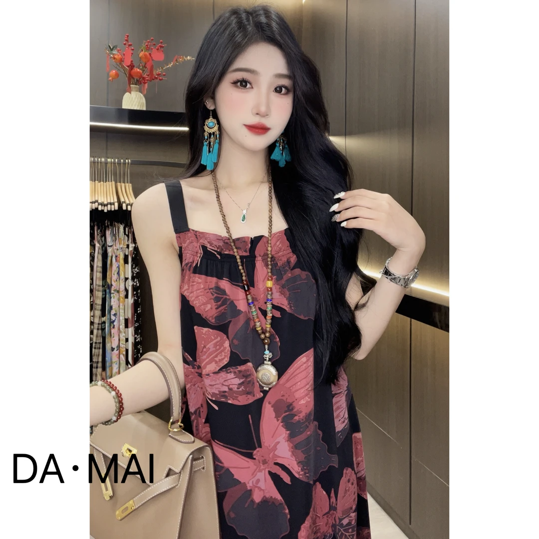 DA.MAI-8321#2025女款轻奢宽松长裙春夏缎料无袖气质时尚连衣裙