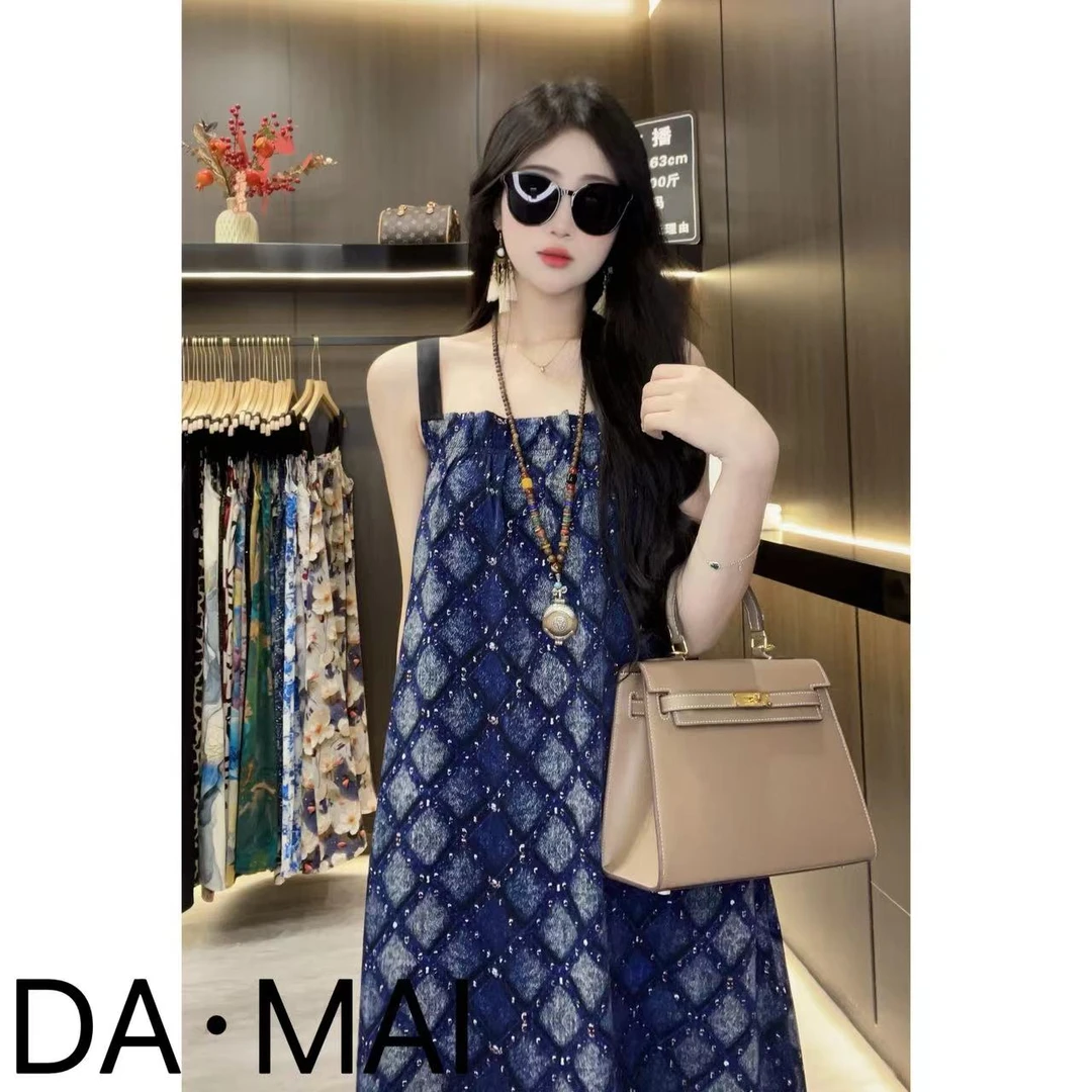 DA.MAI-8537#2025女款轻奢宽松长裙春夏缎料无袖气质时尚连衣裙