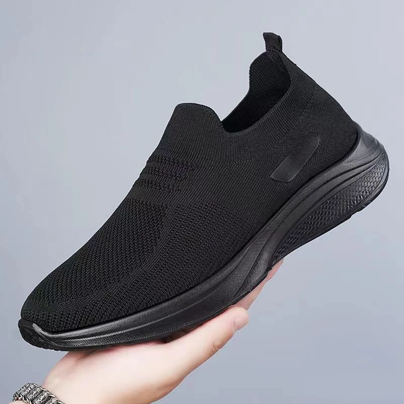 春季男鞋新款飞织透气休闲运动跑步鞋超轻软底老北京布鞋百搭男鞋