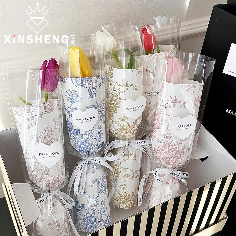 芯苼原创 风起时花束单支袋包花纸手工花艺diy礼物百搭花艺包装纸