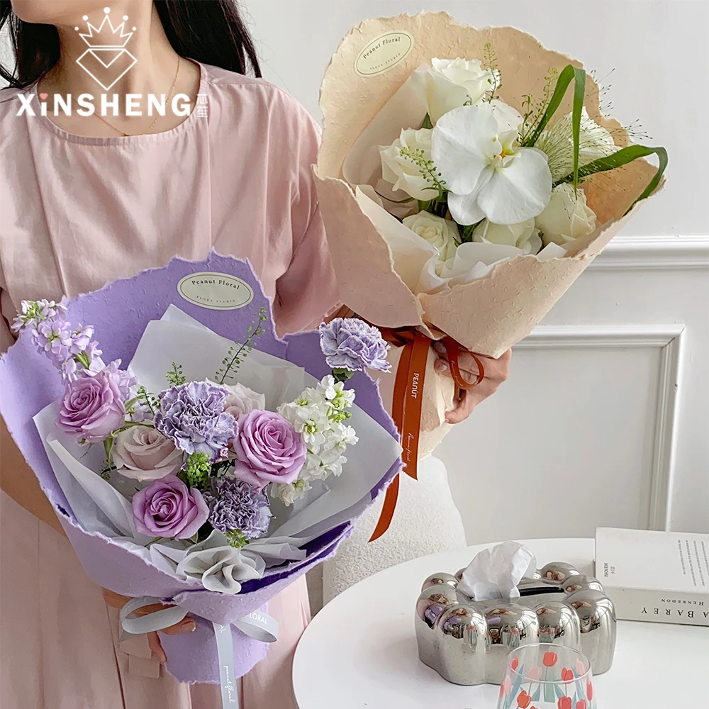 xinsheng/芯苼 手撕东巴纸花束鲜花花艺包装纸内衬高级手撕纸手工