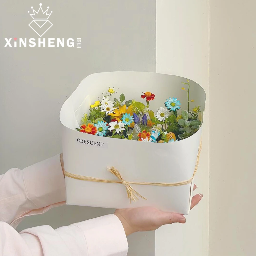 芯苼 方形木盒鲜花束插花盒资材手工花艺diy礼物包装搭配装饰材料