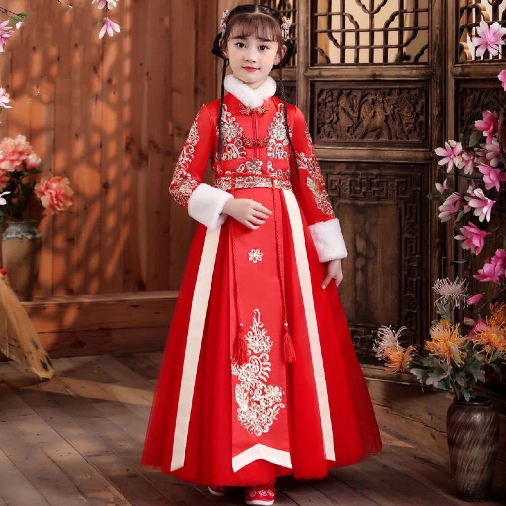 005亮片长款拜年服裙子