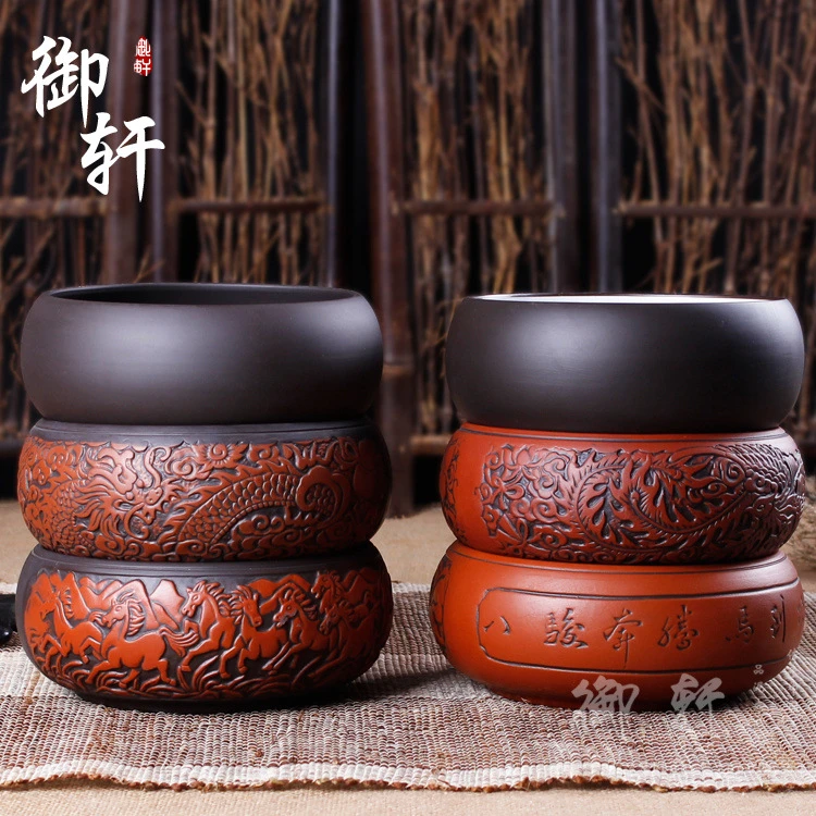 紫砂茶洗大号陶瓷小号水洗茶碗茶杯洗笔洗功夫茶具烟灰缸八英寸