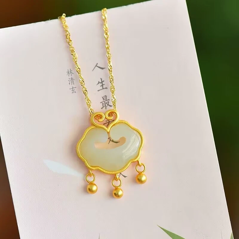 合金项链 祥云锁项链新中式如意发财百搭项链