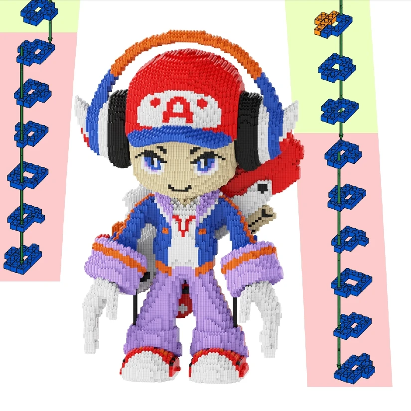 电竞小子小七积木颗粒包DIY手工大型拼插立体拼图摆件玩具礼物