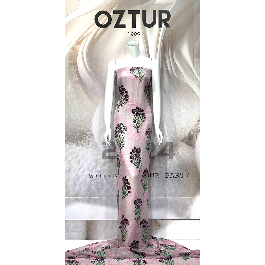 OZTUR高级丝绸面料玫瑰花纹
