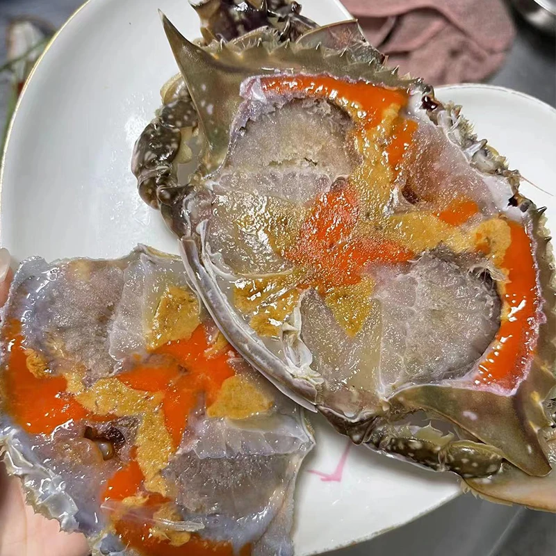 舟山咸呛蟹整只红膏呛蟹酱母蟹即食海鲜生腌制梭子醉蟹