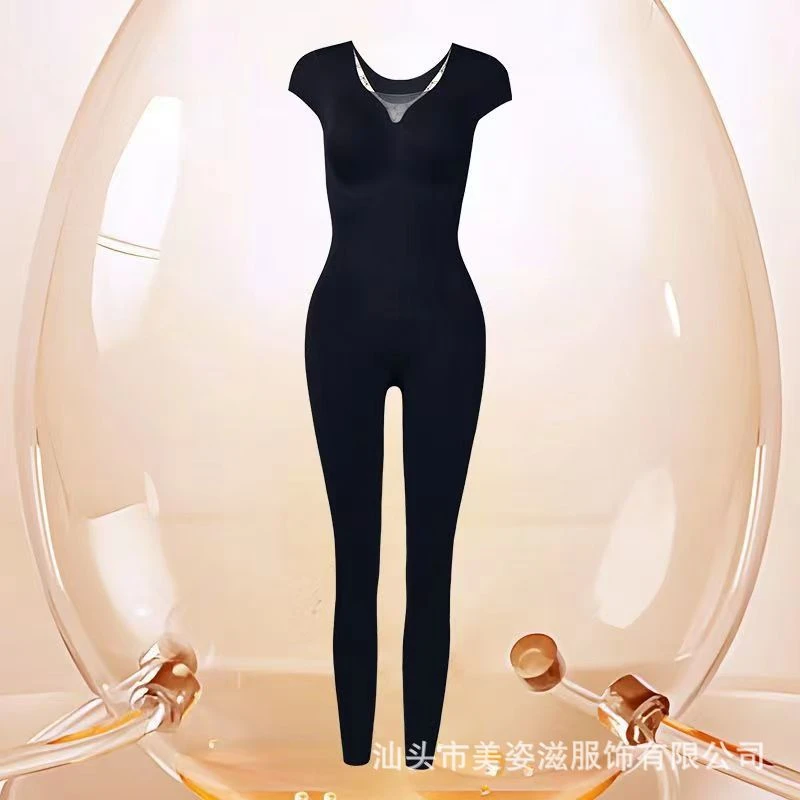 小飞袖塑身衣收腹提臀裤包臀内裤高腰不卷边翘臀带胸垫速塑形显瘦