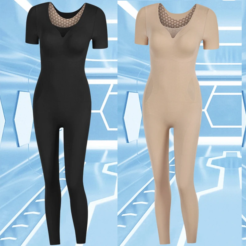 小飞袖长款无痕塑身衣收腹提臀瘦身官方正品束身衣美体塑形瘦身衣