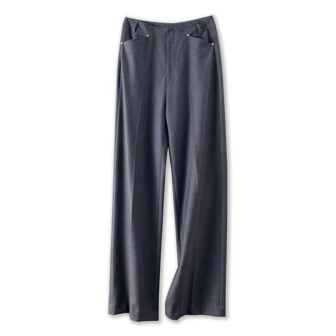 秋冬新款天丝直筒西装裤女满满的高级感