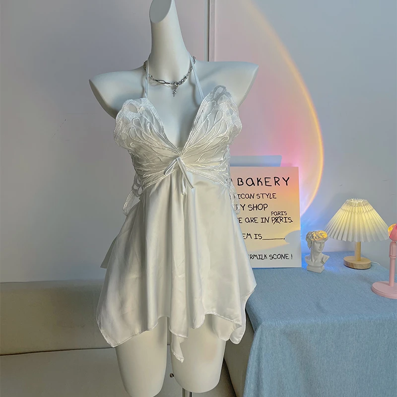 轻奢蕾丝性感时尚睡裙女夏季薄款冰丝家居服气质美背显瘦露背纯欲