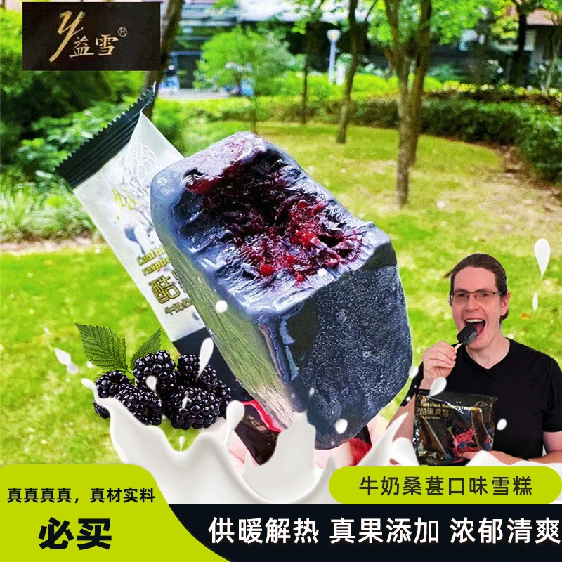 【原创正品】益雪酷黑桑莓牛奶口味夏日雪糕冰淇淋真材实料顺丰快递