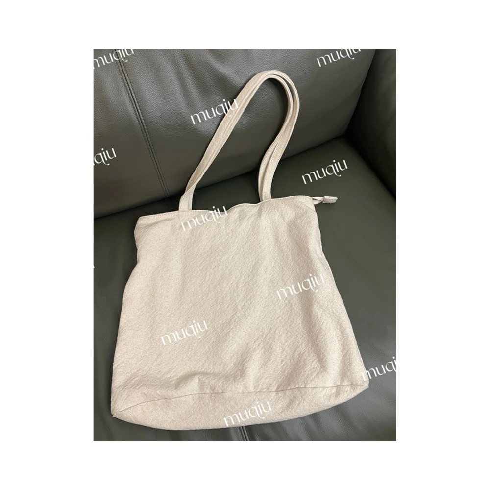 青慕知湫 【树洞】~ 棉麻肌肌感日系纯色百搭麻布袋