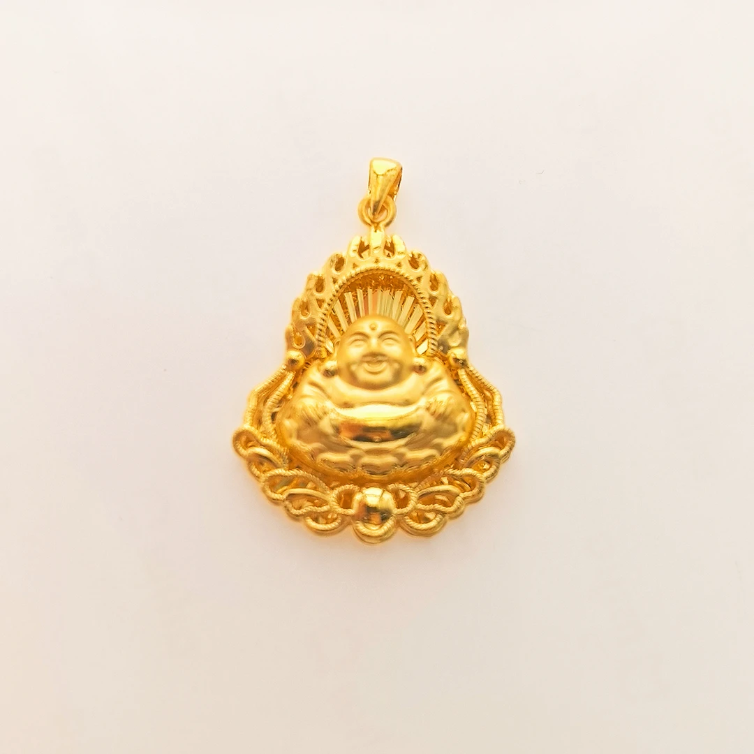 足金999  火焰佛吊坠  2.75