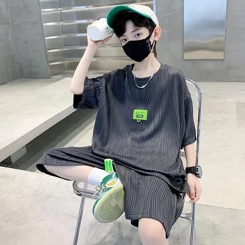 男童夏装套装2024新款中大童夏季洋帅气短袖儿童夏款运动衣服潮装
