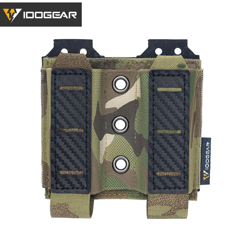 小钢蝎IDOGEAR双联9MM碳纤维纹快拔套 molle工具快拔套战术弹匣袋