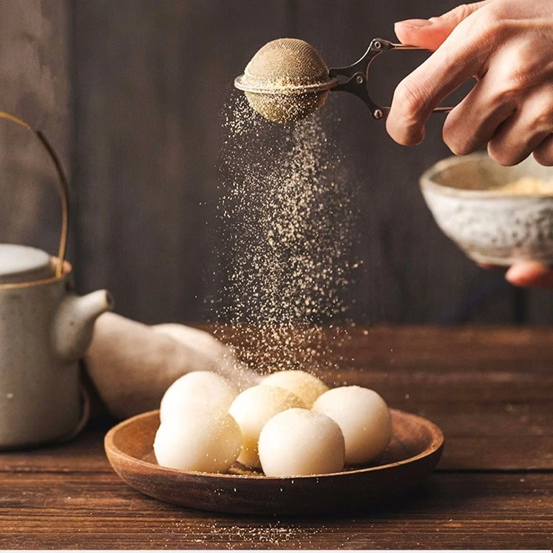不锈钢手持撒粉器迷你面粉筛烘焙工具糖霜撒粉可可粉撒粉摄影道具