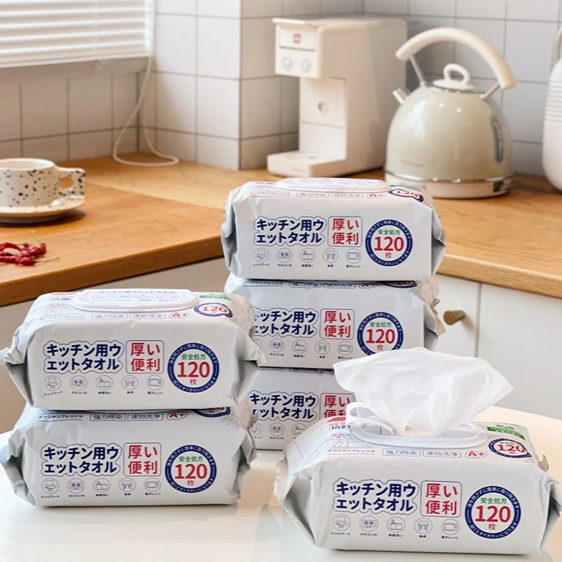 UYIKU家用厨房湿巾120抽物以可大包装一次性去油抽油烟机专用湿巾