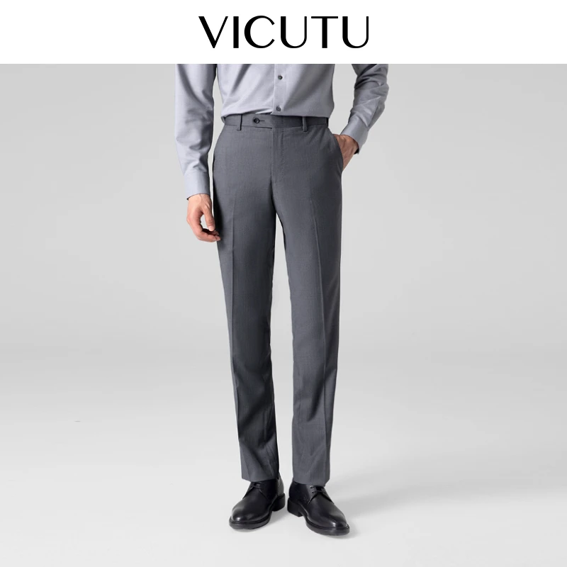 【小垂裤】西裤秋季轻薄垂顺纯羊毛威可多男士休闲裤商务西裤直筒