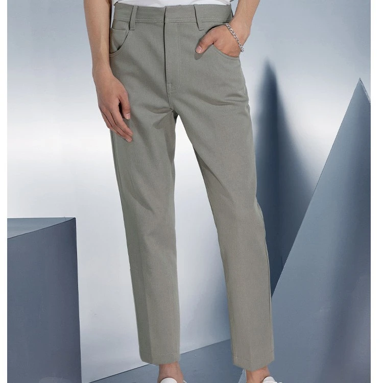 VGO休闲裤男商务修身百搭潮流直筒长裤舒适男装春夏裤子男士男裤