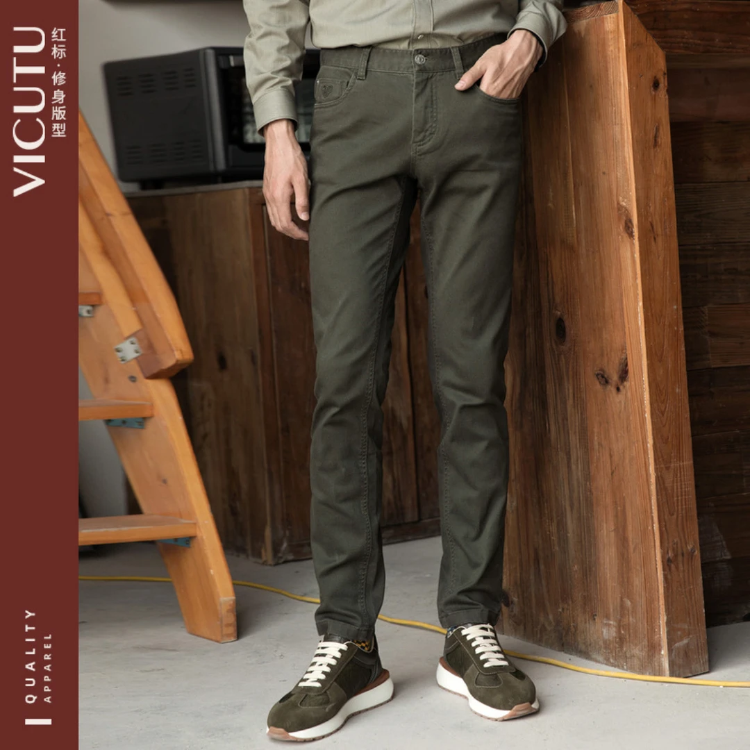 RED VICUTU威可多男士牛仔裤秋季款舒弹长绒棉裤子时尚休闲百搭修