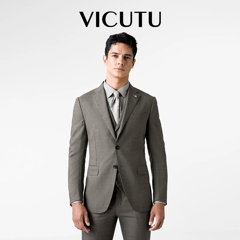 【100%羊毛】威可多男士西服外套商务正装西装职业结婚修身休闲男装