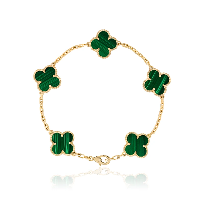 925银仿珍珠手链 绿色草草手链 ZF-C86