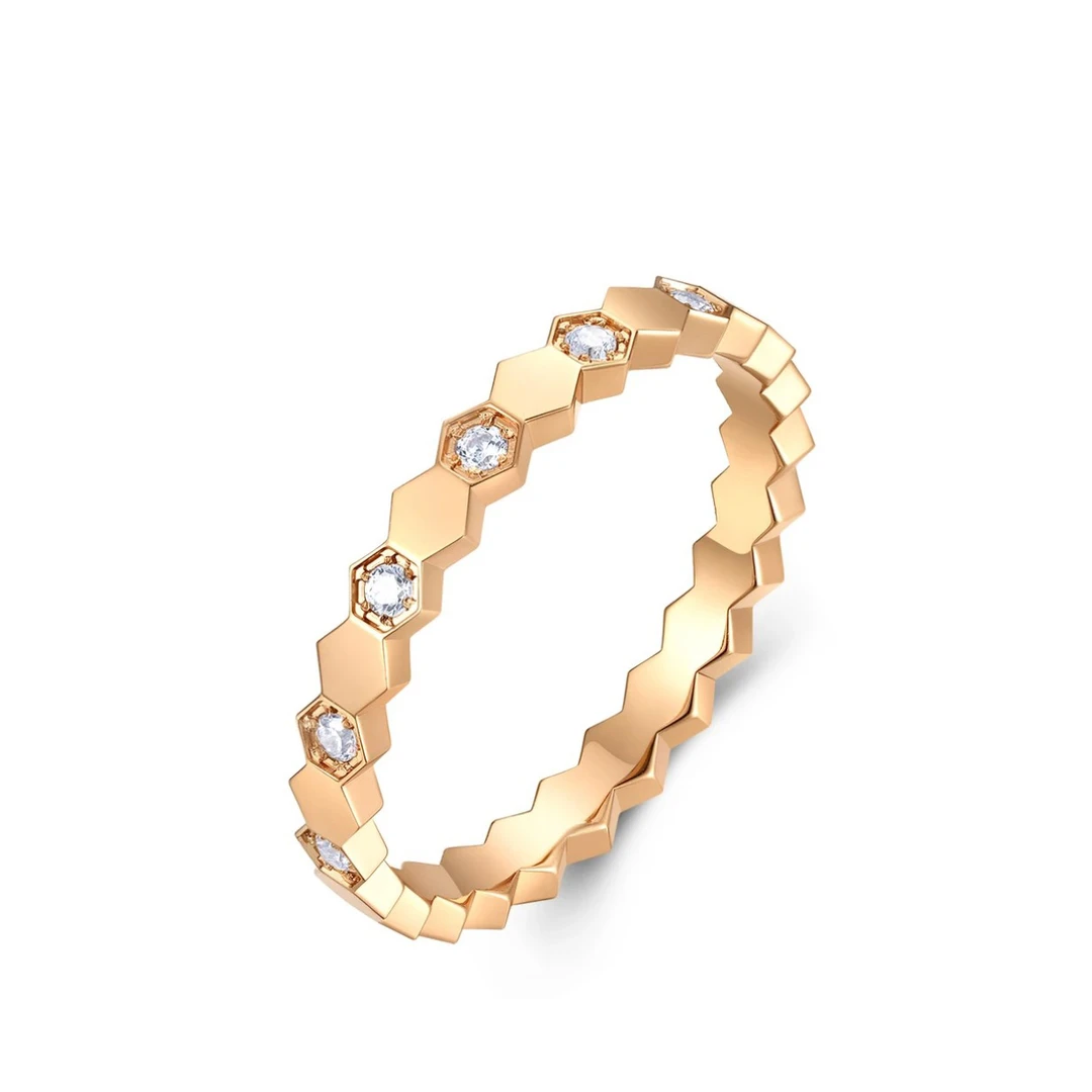 FXM/梓珊 925银合成锆石戒指 蜂巢戒指女款轻奢情人节礼物 ZH-D16