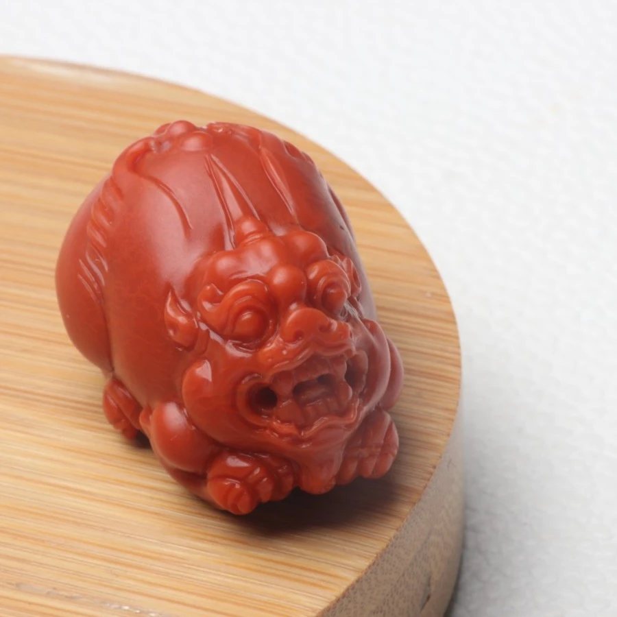 瓦西南红招米瑞兽貔貅吊坠苏工精雕 锦红满肉满色 （含链）x156