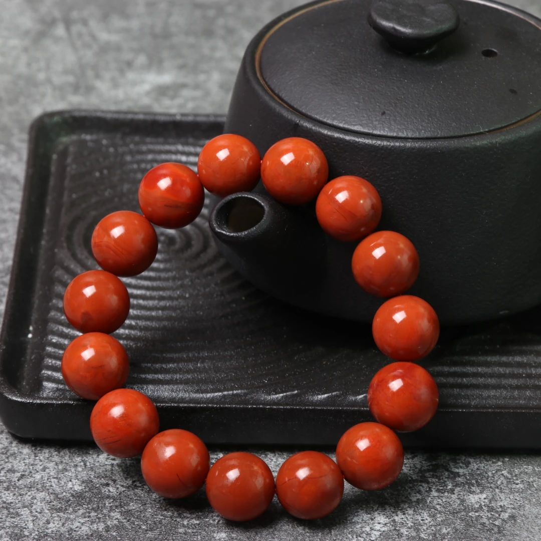 高品精美南红玛瑙14mm左右圆珠手串一条n616