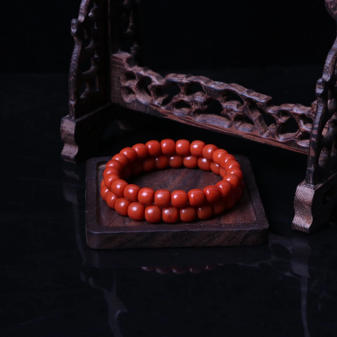 高品精美大水沟南红玛瑙8mm左右手串一条2n511（多样性发其一）