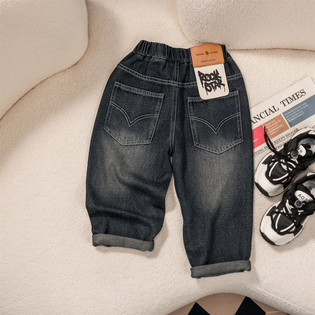 2025秋季男童牛仔裤儿童裤子男款潮牌牛仔裤中大童男童裤子N7917