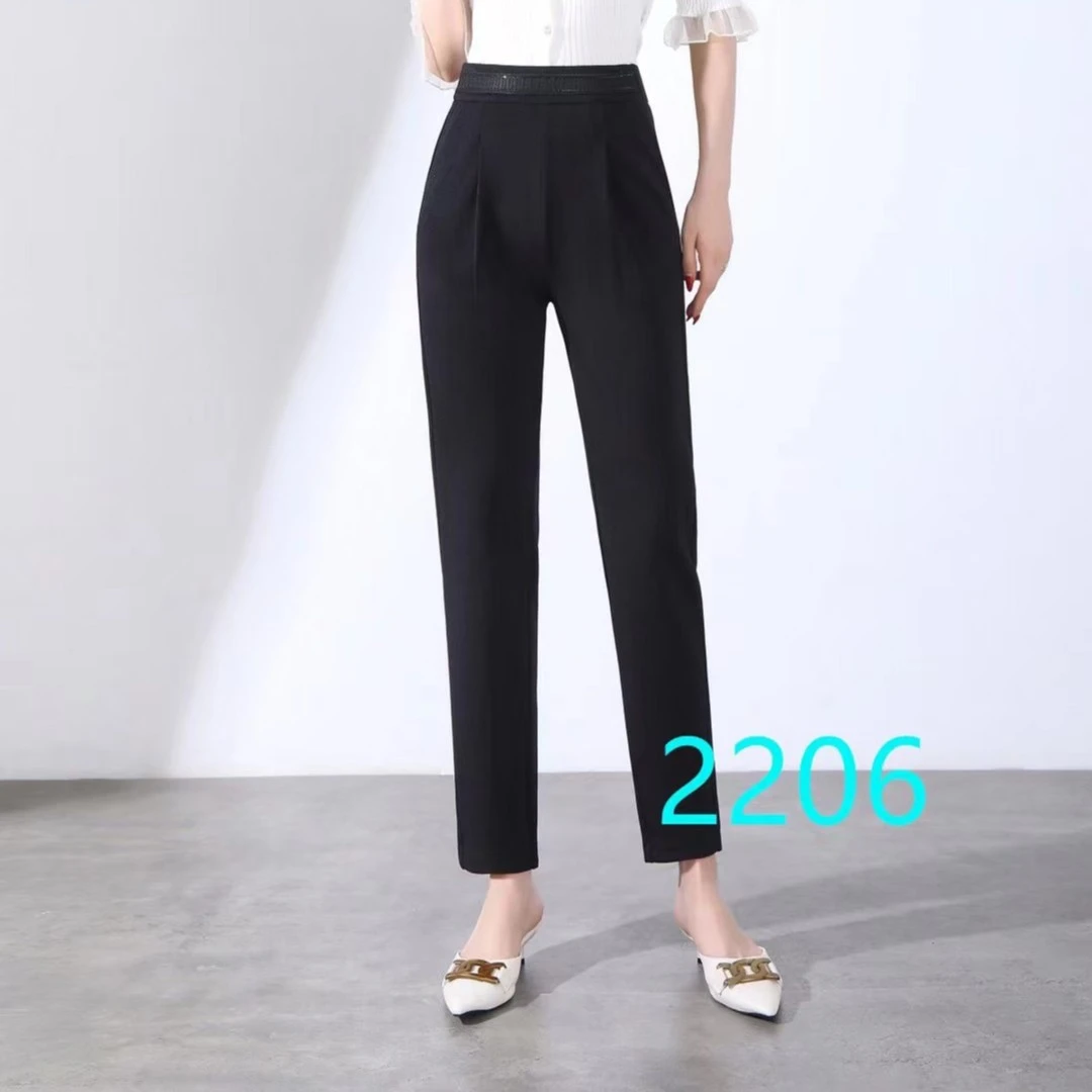 卡里卡女裤2206松紧腰中老年妈妈奶奶春秋裤直筒长裤宽松大码高腰