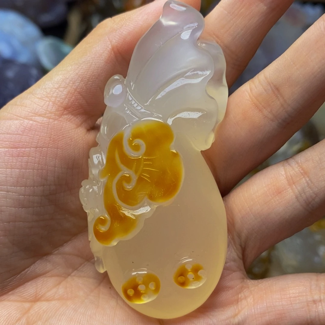 玛瑙/玉髓手把件未镶嵌乔**乔