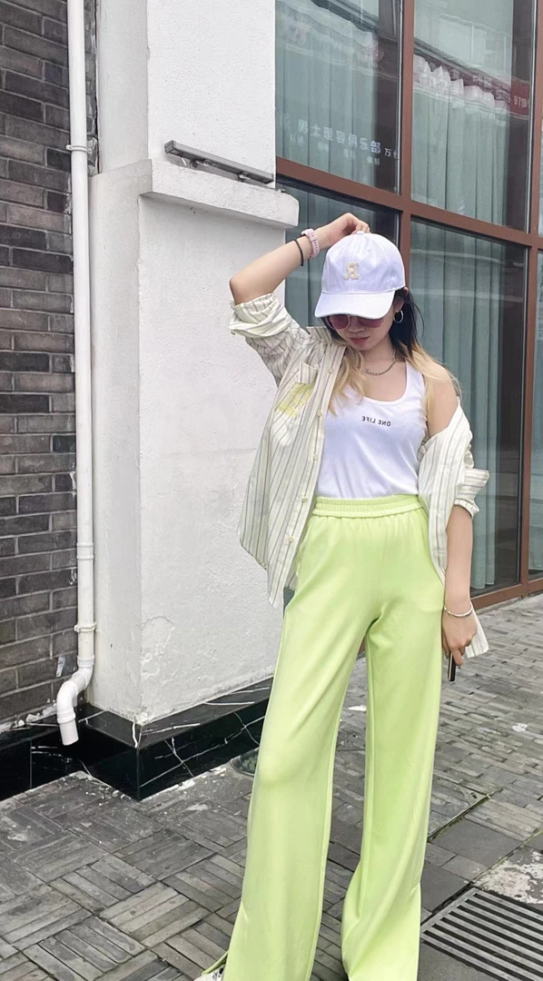 易缔媤裤子D13417阔腿裤时尚休闲高腰直筒宽松