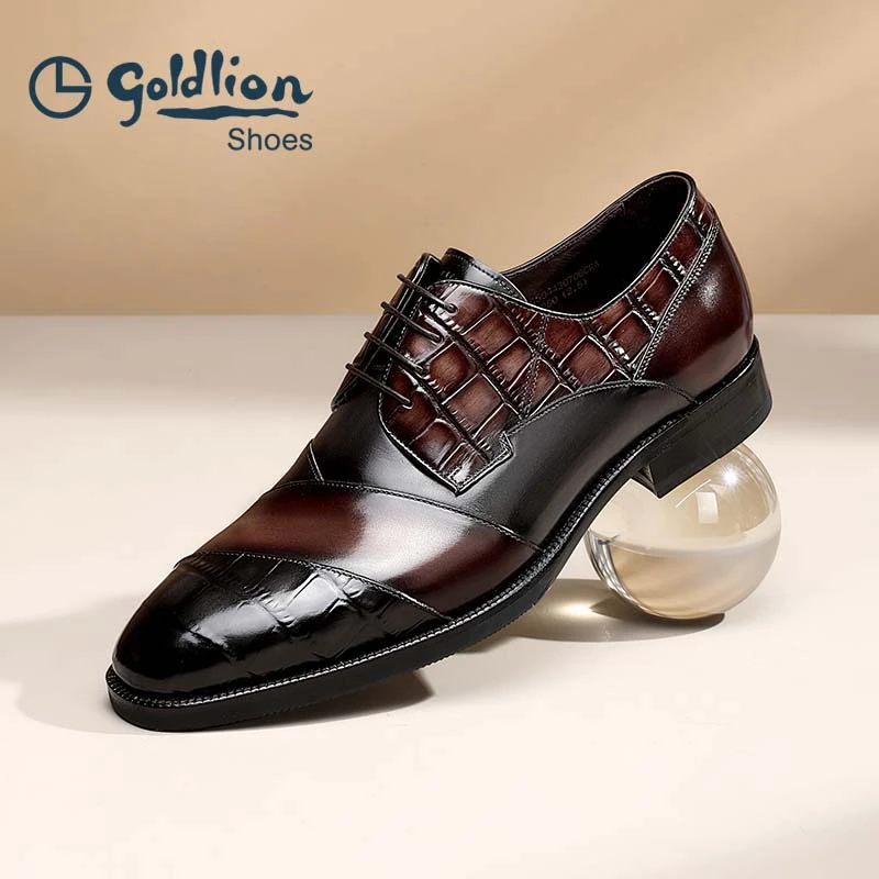 金利来男鞋秋季新款商务时尚英伦风系带宴会德比高端男士皮鞋